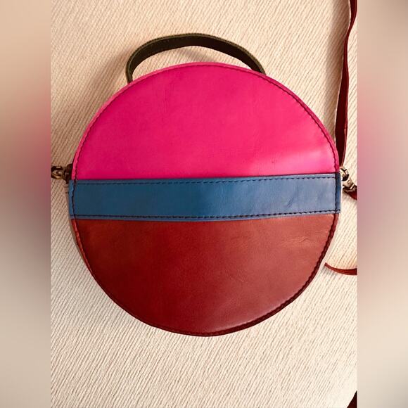 Soruka Pink, Teal, Maroon & Gray Crossbody Purse w/ Dusting Bag. NWOT - Picture 9 of 12
